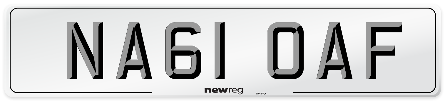 NA61 OAF Number Plate from New Reg